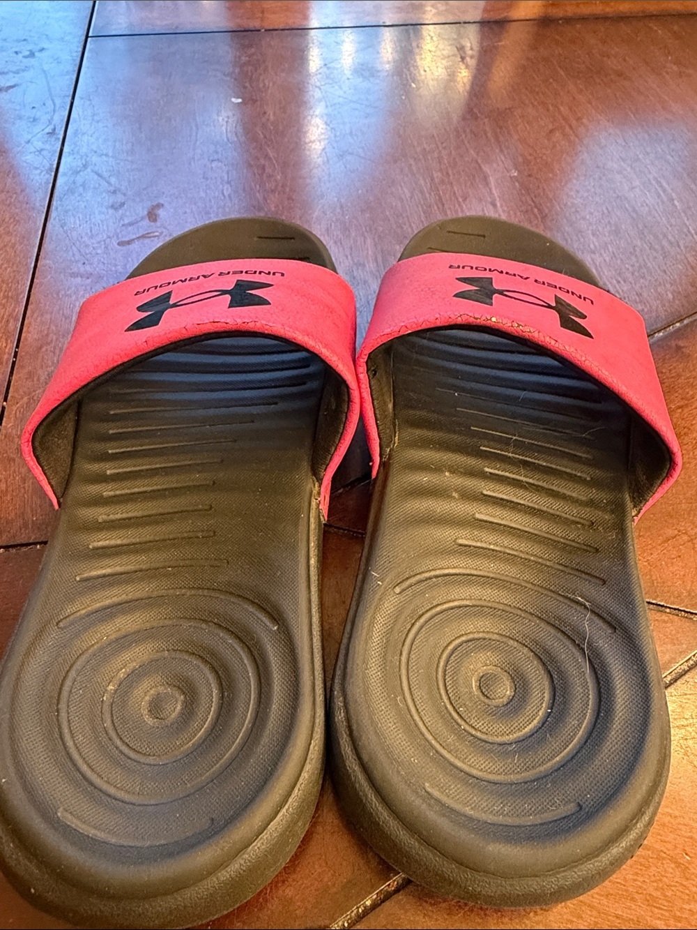 Under Armour Kids' Pink and Black Slide Sandals - Picture 4 of 5